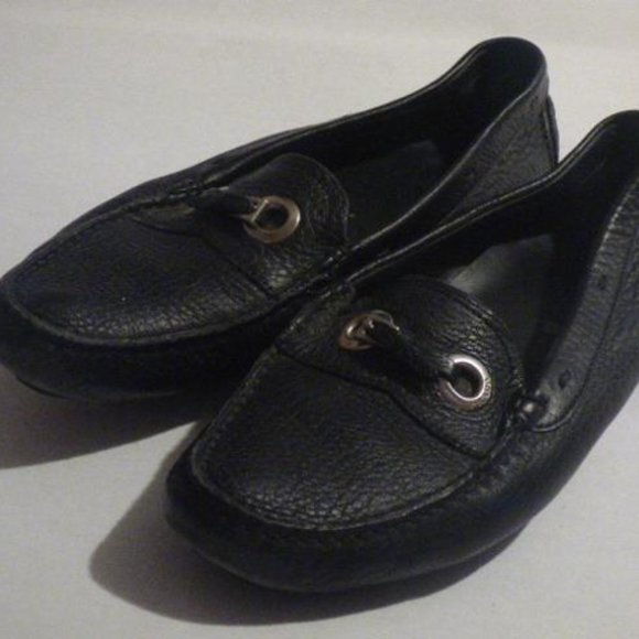 Prada Vintage Black Textured Leather Squared Toe Designer Flats - Picture 4 of 12